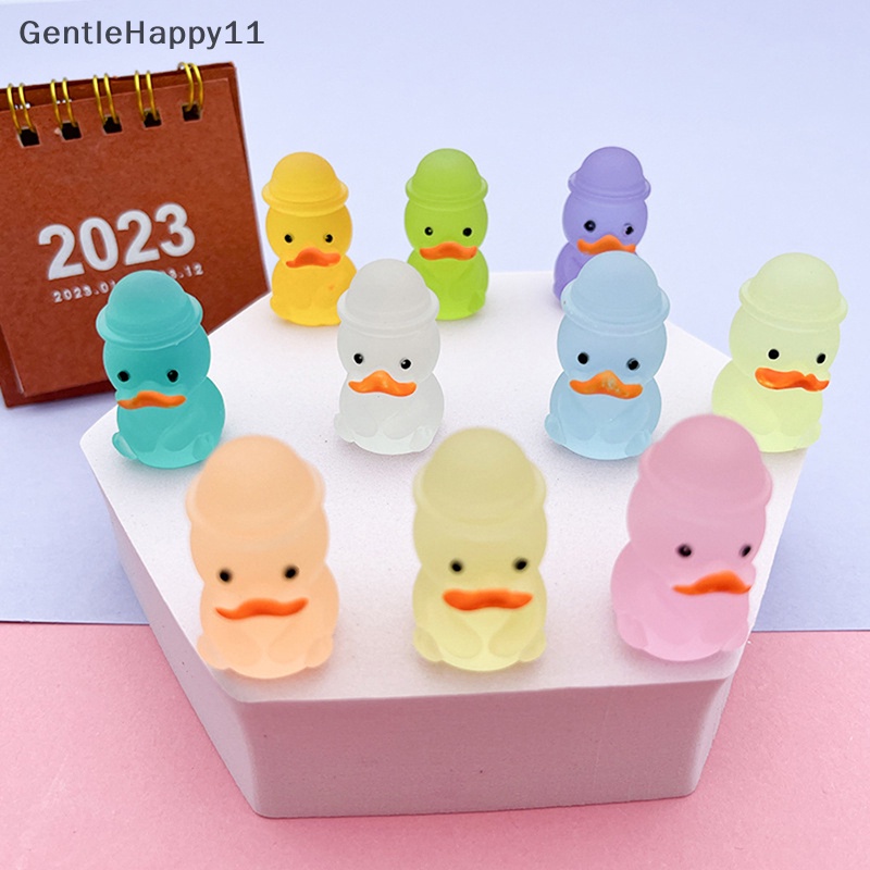 Gentlehappy 1Pc Mini Luminous Gentleman Ducks Glow in The Dark Aksesoris Dekorasi Rumah Boneka Taman DIY id