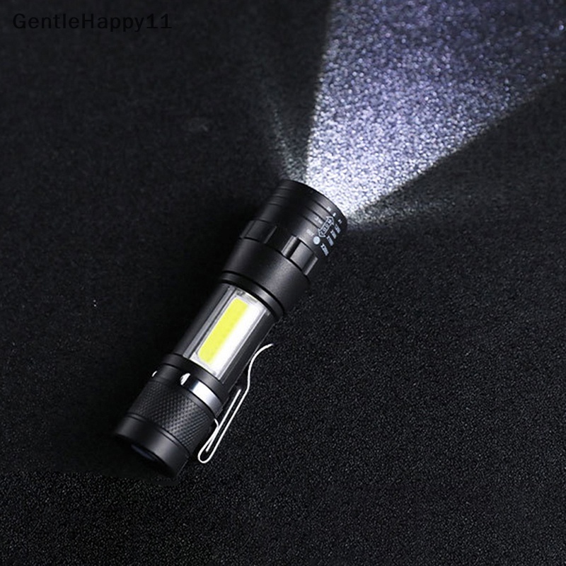 Gentlehappy Mini Torch LED Rechargeable Senter Portable USB Charging Flashlight Camping Tinggi Tahan Air Jarak Jauh Lentera id