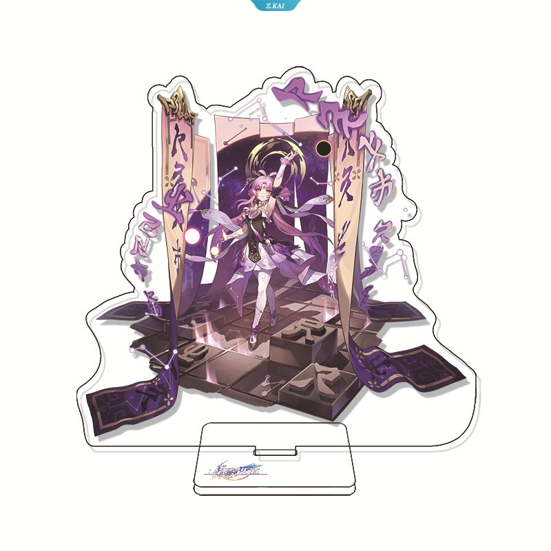 Honkai Star Rai Anime Kartun Karakter Game Bailu Kafka Bronya Zaychik Gepard Jing Yuan Card Game Stand-Up Plaque Ornament Dekorasi Kamar Hadiah [ZK]