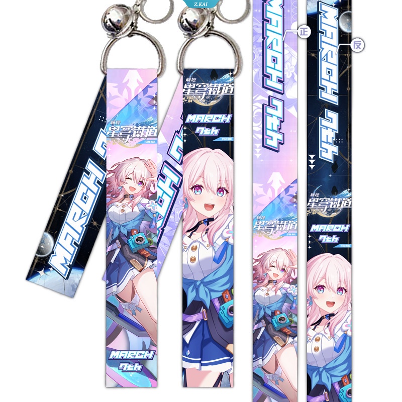 Kawaii Honkai Star Rai Anime Pontoon Keychain Charm 7th Maret Dan Heng Kafka Silver Wolf Blade Jing Yuan Bailu Arlan Siswa Ransel Kreatif Gantungan Kunci Ptoon Pesona Ornamen [ZK]