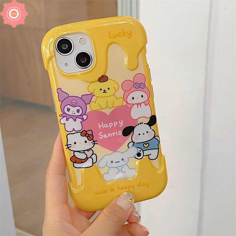 Kartun Indah Cinnamoroll Case Kompatibel Untuk IPhone 7Plus 11 13 12 14 Pro Max XR 7 8 Plus X XS Max Permen 3D Ice Cream Laurel Anjing Lembut Tpu Cover