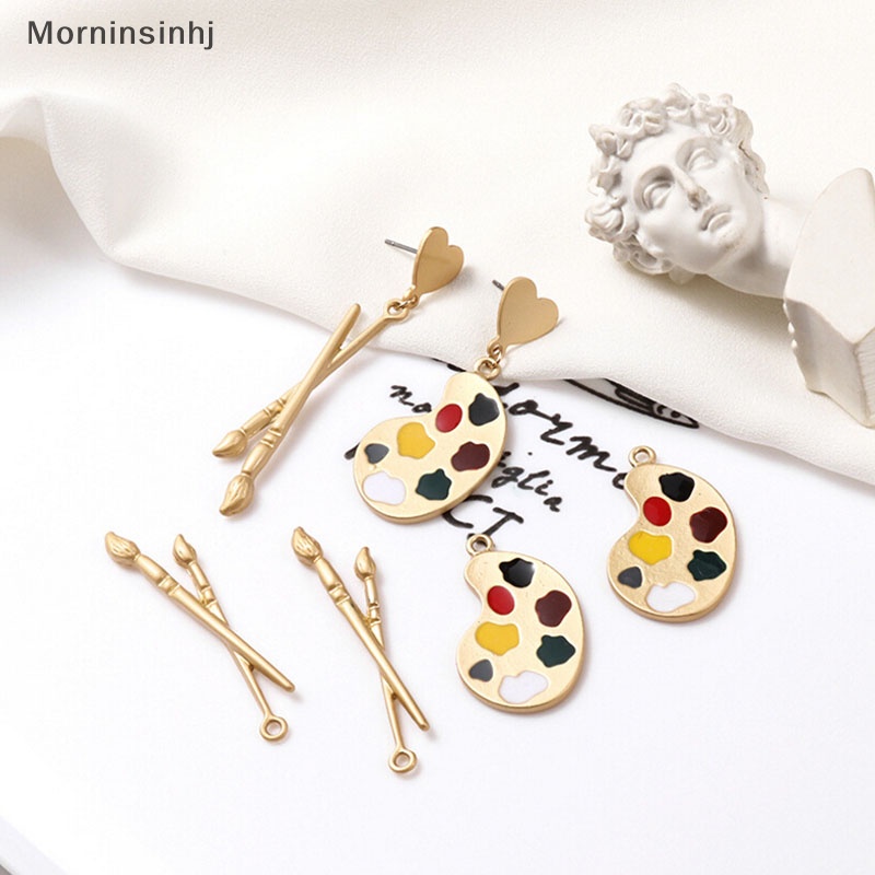 Mornin 4Pcs/Lot Emas Palet Kuas Cat Ch Liontin DIY Anting Membuat Perhiasan id