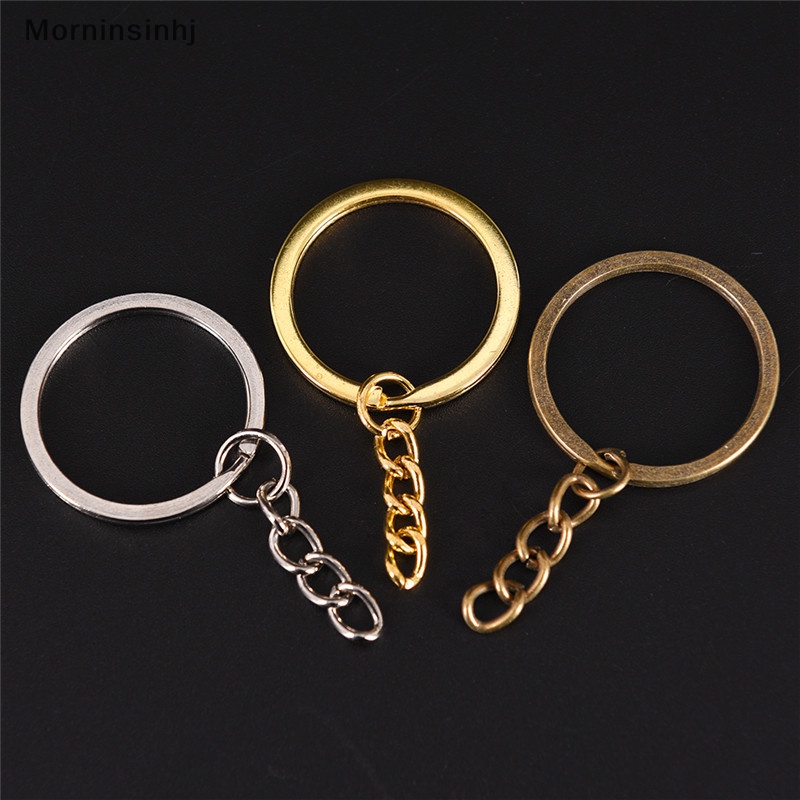 Mornin 20 Pcs DIY Gantungan Kunci Gantungan Kunci Split Ring Pendek Rantai Tempat Kunci Key Rings 30mm id