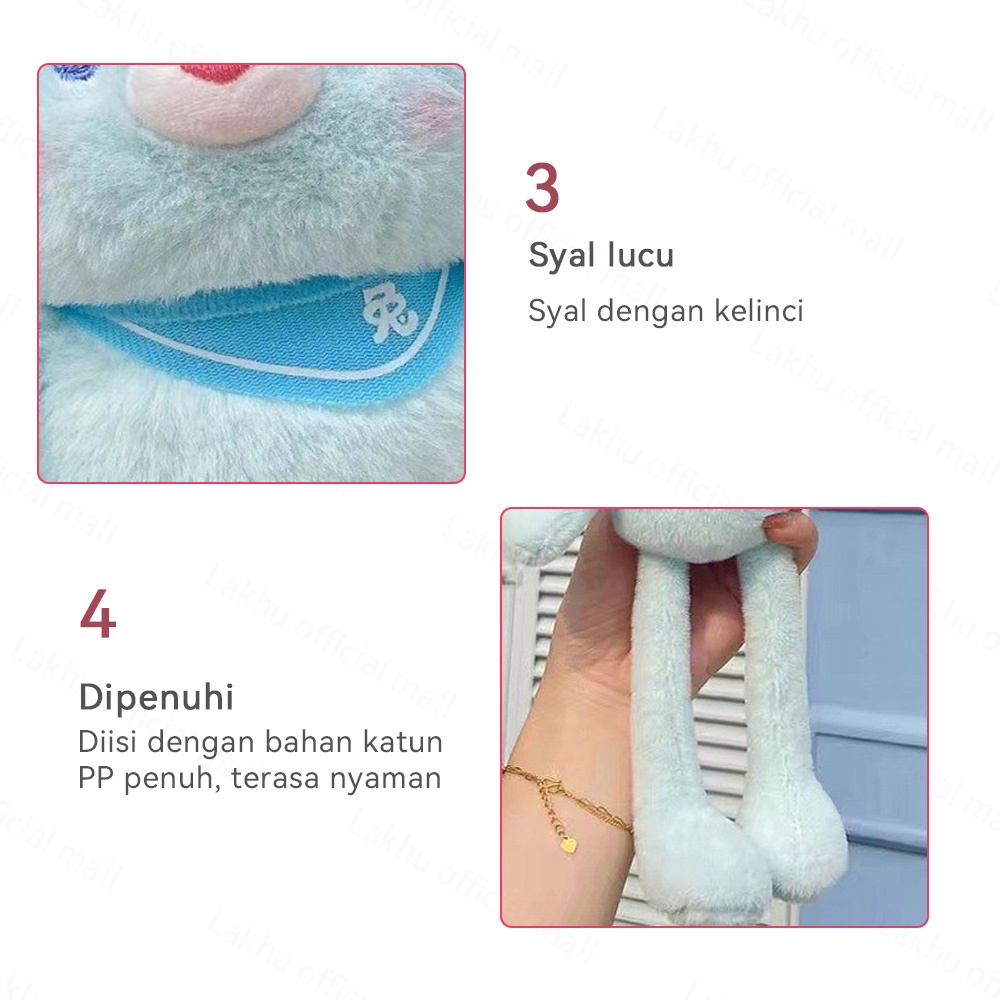 Lakhu 30cm Boneka Kelinci Telinga Panjang Tarik Plush Toy Viral Rabbit Doll Untuk Hadiah Ulang Tahun