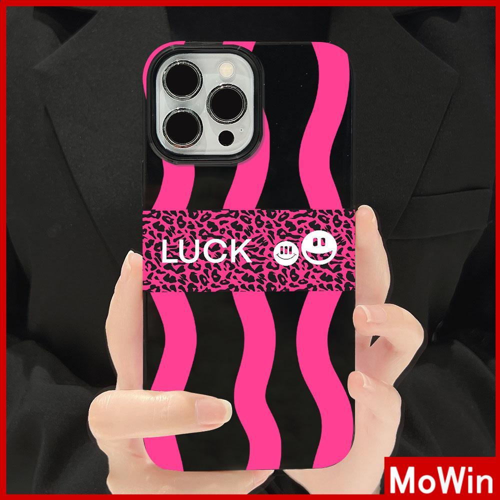 Case iPhone 14 Pro max iPhone Case Hitam Glossy TPU Soft Shell Tahan Guncangan Perlindungan Kamera Sederhana Garis Merah Muda Kompatibel dengan iPhone 13 Pro max 12 Pro Max 11 xr xs max 7Plus 8Plus