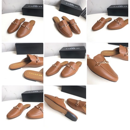 FLat coach original slippers shoes flat shoes leather For Women