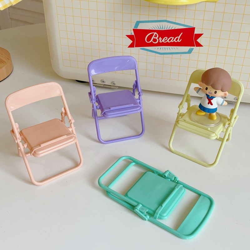 Kursi Kecil Lucu Dudukan Ponsel Desktop Kreatif Dudukan Ponsel Alat Melihat TV Dapat Dilipat
