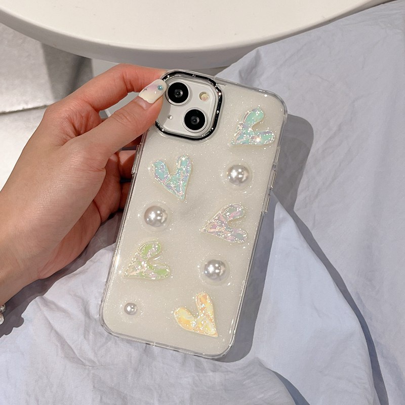 Silver Camera Pearl Laser Love Soft TPU Case HP iP iPhone 12 13 14 Pro Max 11 FTD Girl Woman Casing Apple