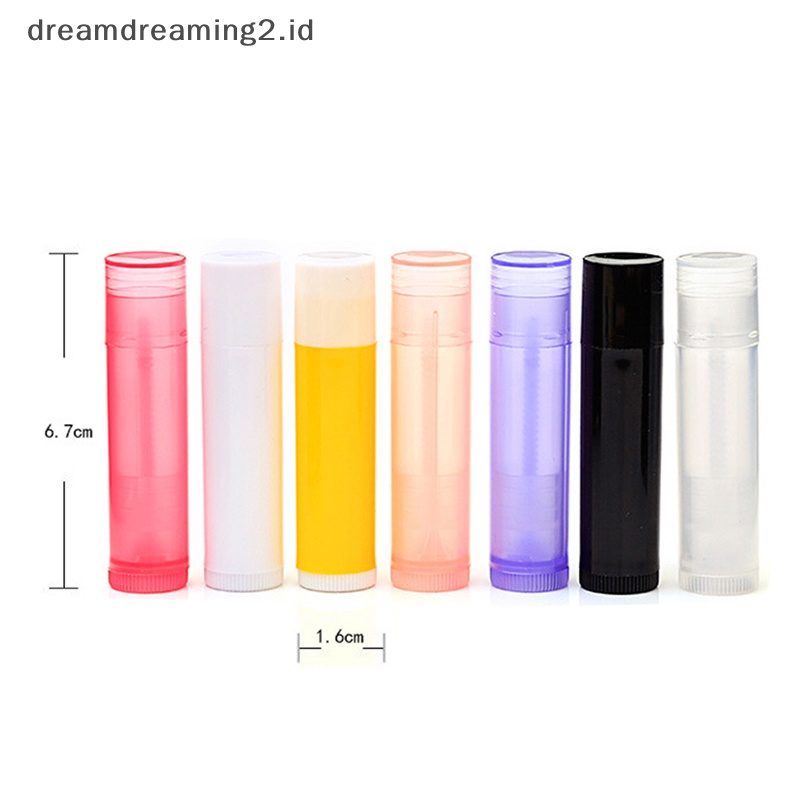 (drea) 10pcs 5g 7warna Tabung Bibir lip balm Wadah Kosong Wadah Kosmetik //