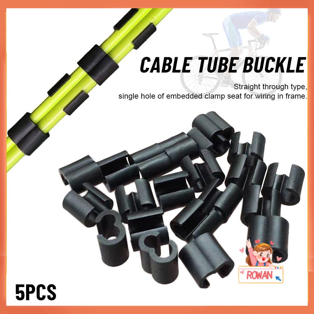 R-FLOWER 5 Pcs Kabel Tabung Gesper Tertanam Rem Shifter Garis Pipa Lubang Tunggal Kawat Tabung Klem