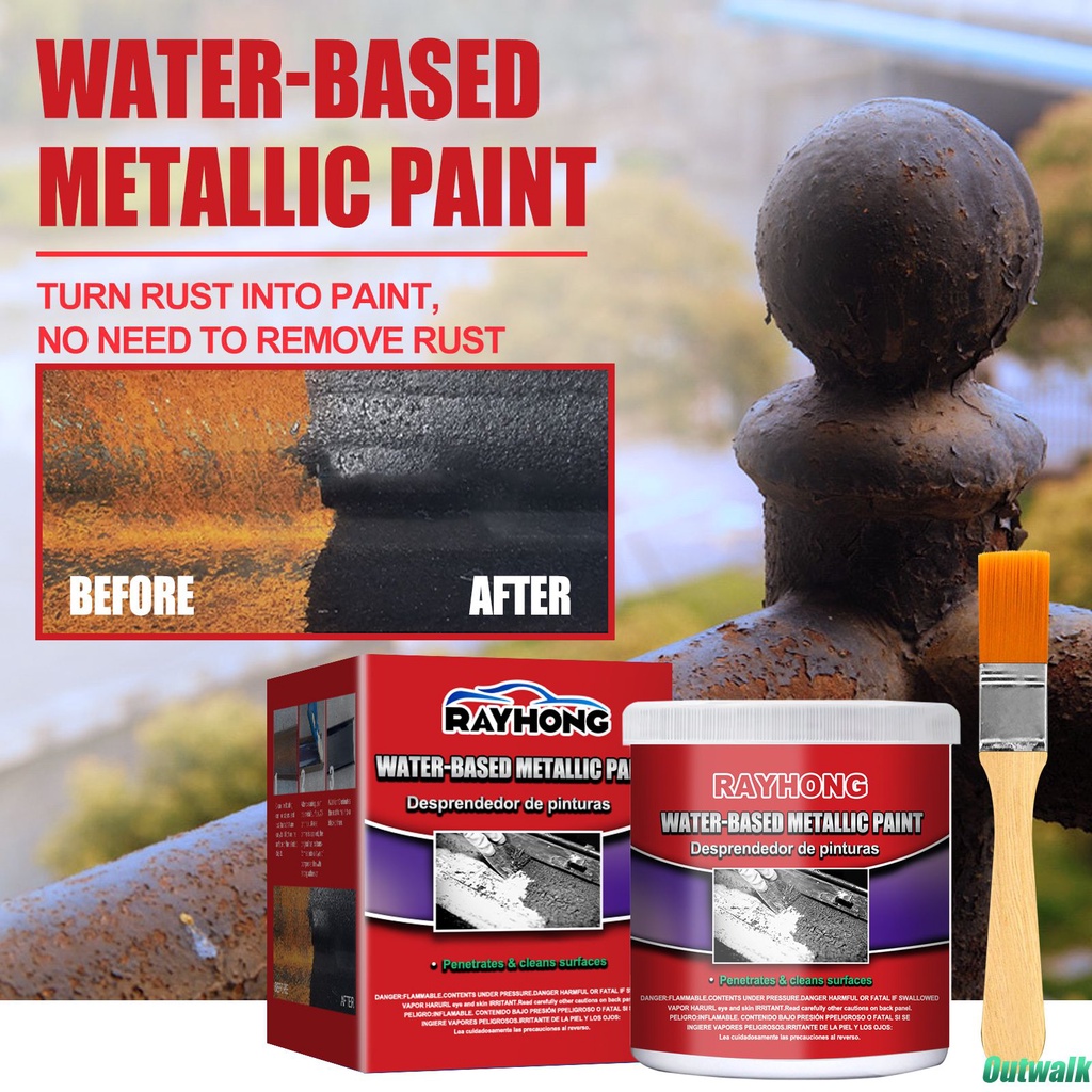 ღ 100g Rust Remover Paste For Car Anti-rust Chassis Water-based Primer Iron Metal Surface Clean Repair Protect Rust Remover Deruster
