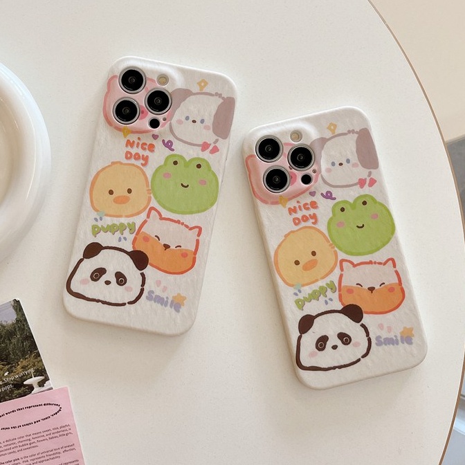 Lovely Cartoon Panda Soft TPU Case iP iPhone 6 6S 7 8 14 + Plus SE 2020 2022 X XR XS Max 11 12 13 Pro Max FTD Casing Apple