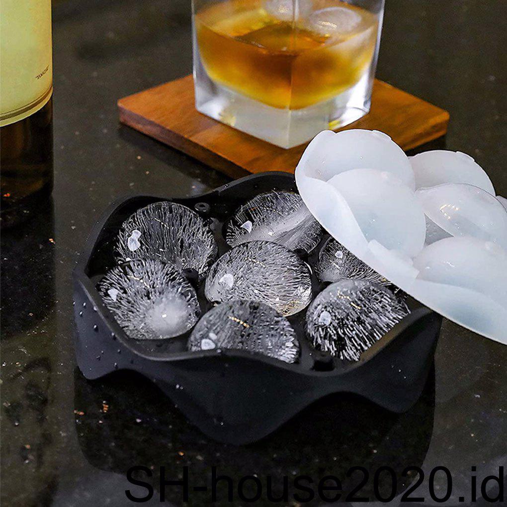 Ice Ball Maker Portable Dewasa Anak 7kisi Fleksibel Tutup Transparan Cetakan Es Batu Indoor Rumah Bar Pesta Festival Cetakan