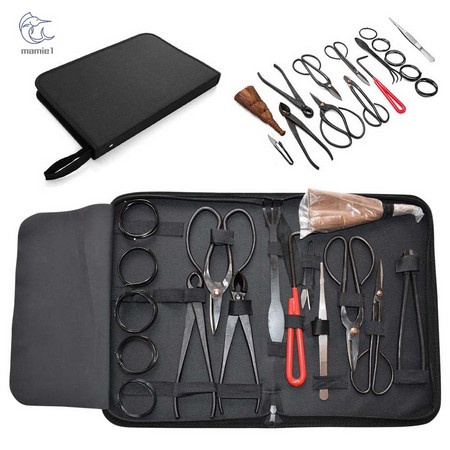 16pcs Set Gunting Pemotong Bonsai Set Peralatan Berkebun Dengan Tas