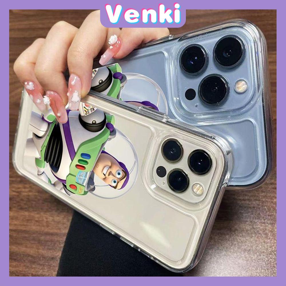 VENKI - Untuk iPhone 11 Case Clear Hard Space Phone Case Airbag Shockproof Protection Camera Karakter Kartun Klasik Lucu Kompatibel dengan iPhone 14 13 Pro Max iPhone 12 Pro Max XR