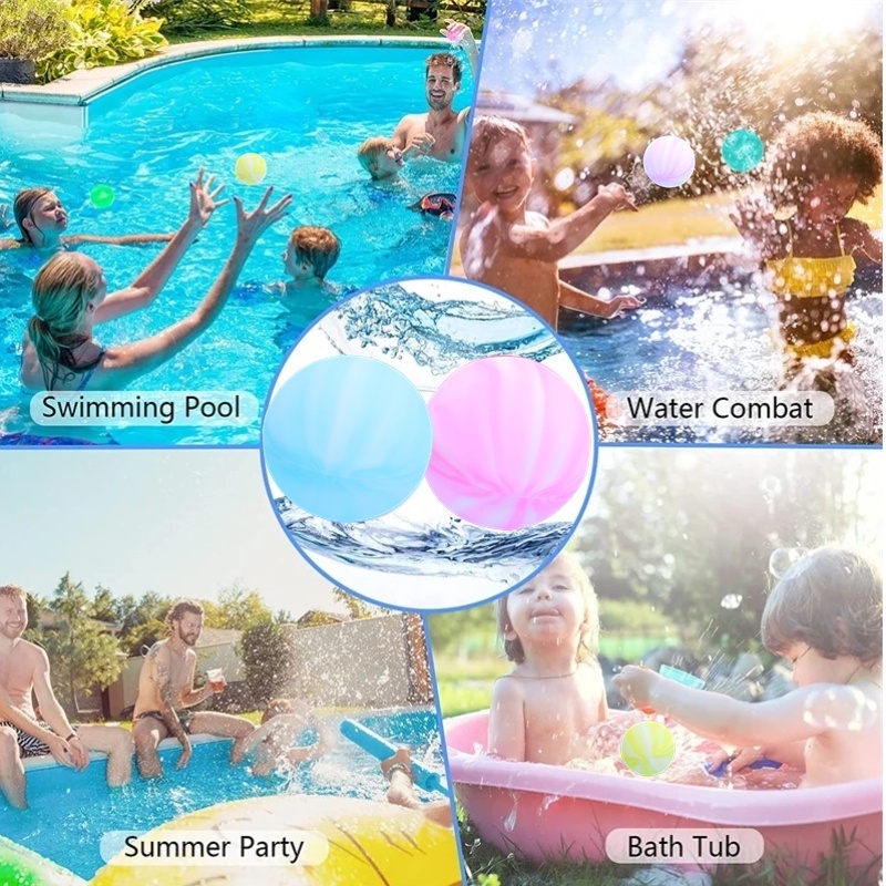 Balon air bermain silikon warna / balon air isi otomatis / mainan Water Fight kartun kepiting dapat digunakan kembali / Summer Water Festival Play Water Polo Toys