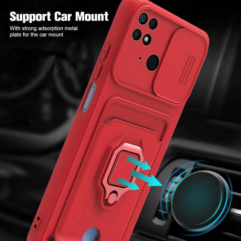 Casing Pelindung Stand Magnetik Mobil Untuk Redmi Note9 10 Pro 9S 10T 10S 9 Pro MAX Push Pull Kamera Shockproof Soft Cover Untuk Xiaomi mi Poco M3 M5S Funda