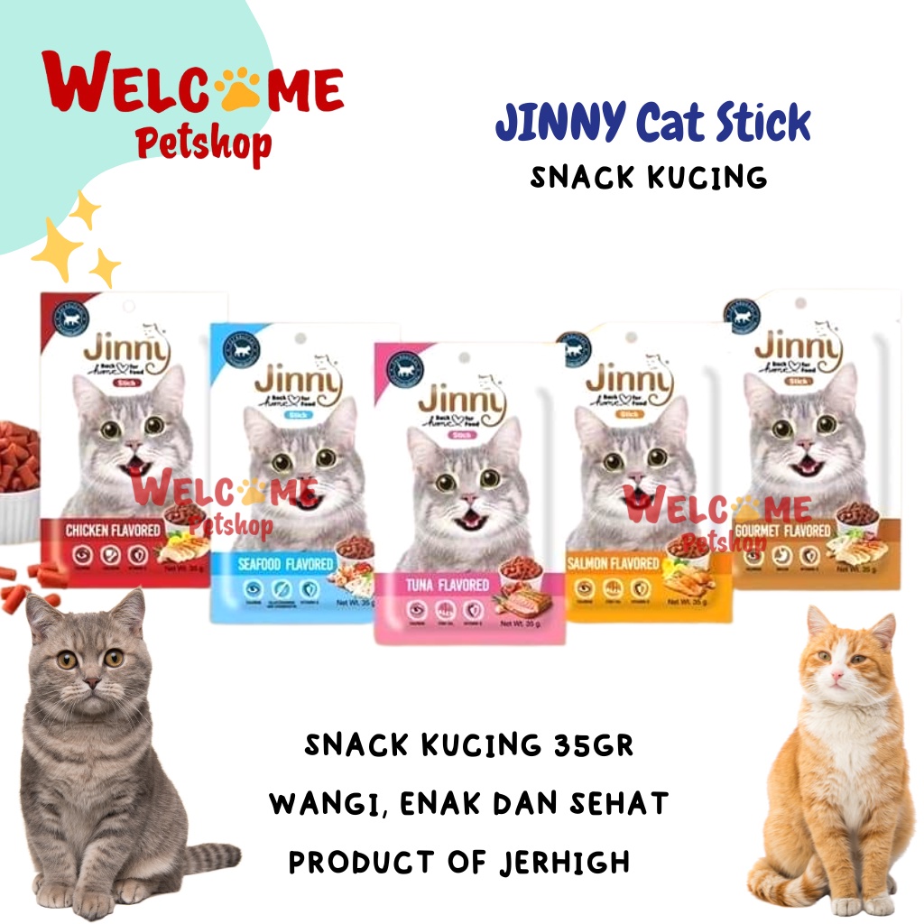 Jinny Cat Stick 35g Snack Kucing Lezat Cemilan Treats Jerhigh Wangi