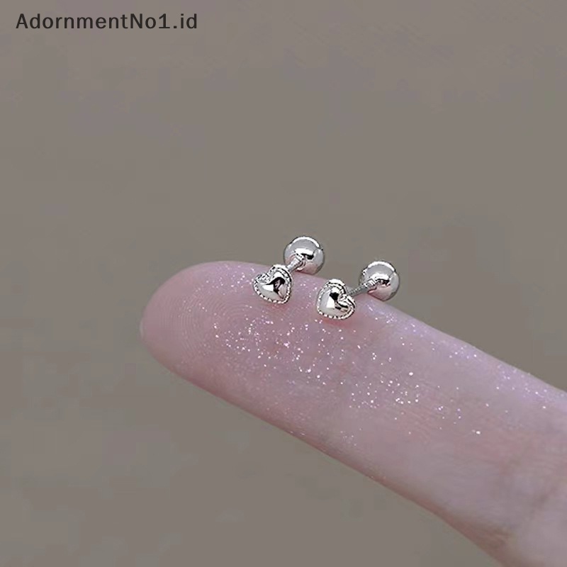 [AdornmentNo1] 1pasang Fashion jantung anting untuk wanita telinga tulang kuku Cartilage Earring Spiral Stud perhiasan tubuh hadiah