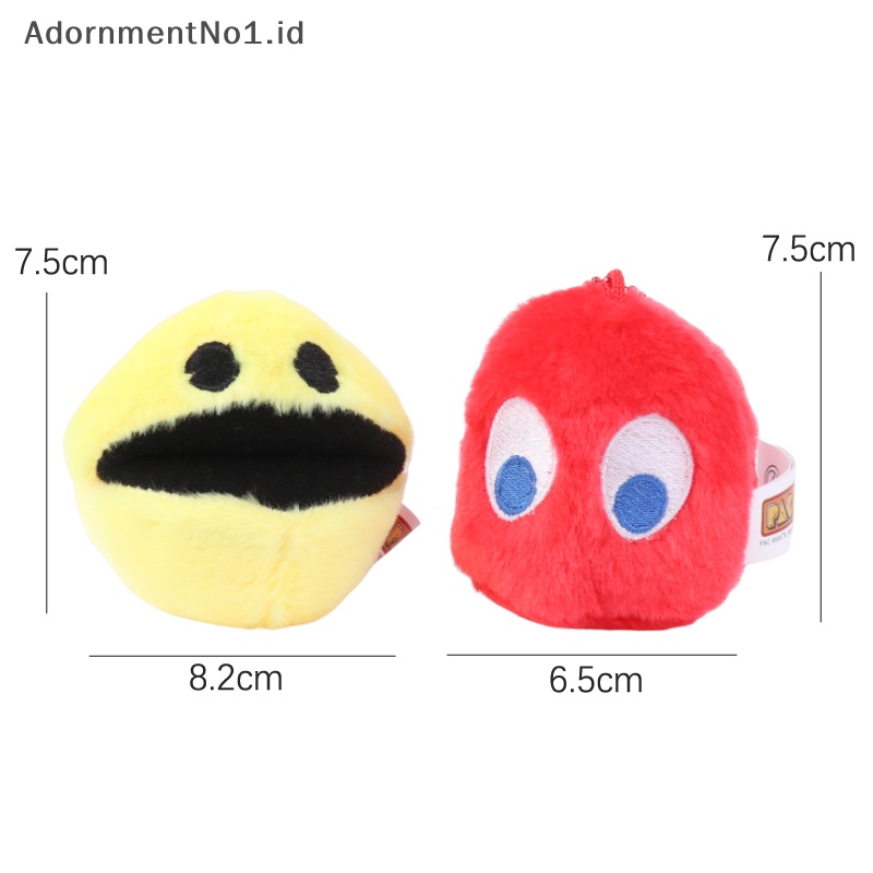 [AdornmentNo1] Kawaii PacMan mewah gantungan kunci lucu ransel liontin boneka Anime lembut Plushie mobil KeyRing tas aksesori untuk mainan anak hadiah