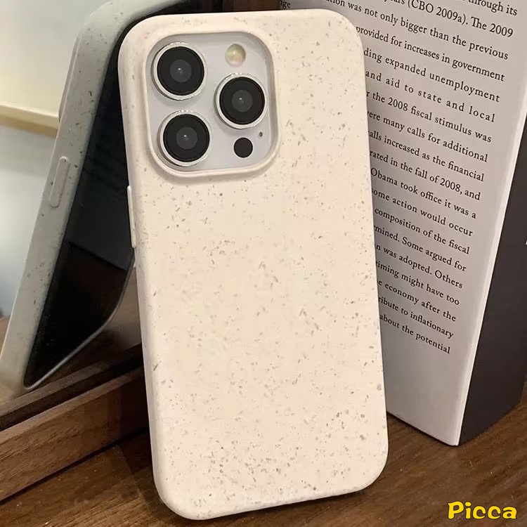 Kreatif Degradable Case Kompatibel Untuk IPhone 11 Pro MAX XR 7Plus 11 13 12 14 Pro MAX X XS Max7 6 8 6S Plus SE 2020 Ins Mewah Tekstur Jerami Telepon Lembut Sederhana Warna Solid Cover
