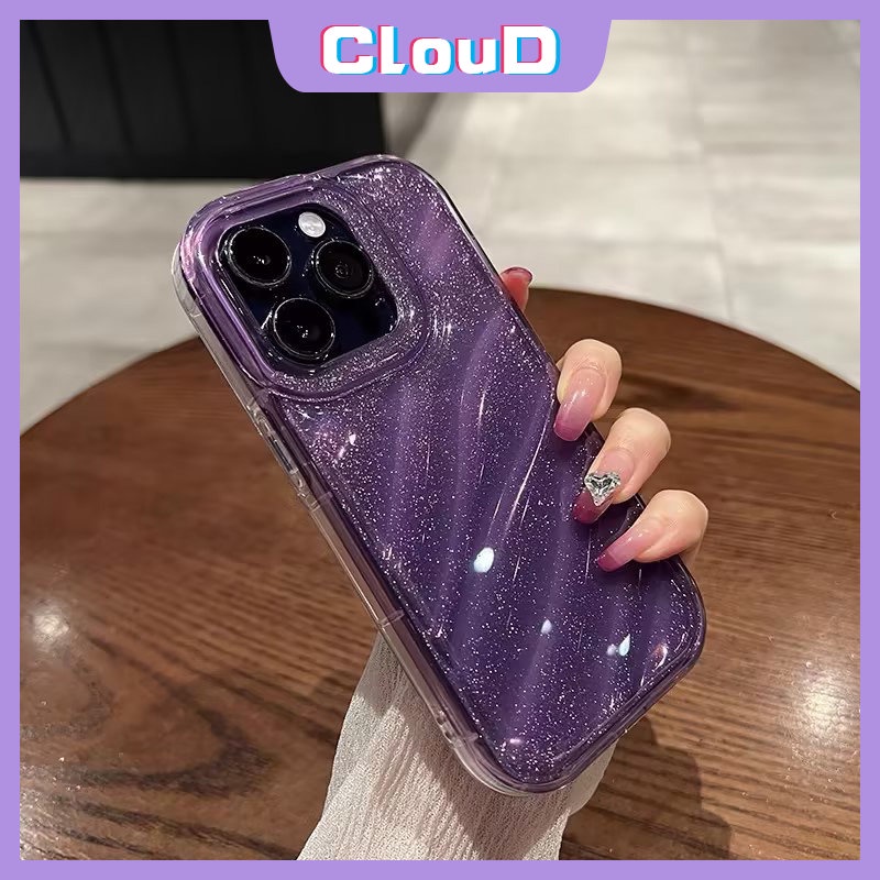 Luxury Gradient Color Fantasy Starry Sky Laser Card Case Compatible For IPhone 11 14 13 12 Pro Max X 7Plus XR XS MAX 6 6S 7 8 Plus SE 2020 3D Stereo Corrugation Pattern Soft Cover