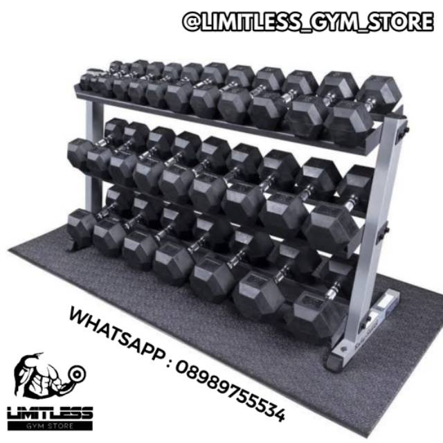 FULL SET HEXAGONAL DUMBELL 2.5KG - 20KG Hex Barbel Dumbel