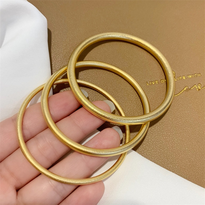 Gelang Emas 24K Korea Gelang Wanita Emas Imitasi Frosted Bracelet Tidak Luntur Aksesoris Hadiah