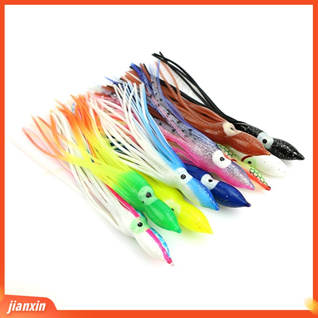 (In Stock) 10Pcs Gurita Memikat Multi-Warna Buatan Perlengkapan Memancing Umpan Renang Bercahaya Untuk Outdoor