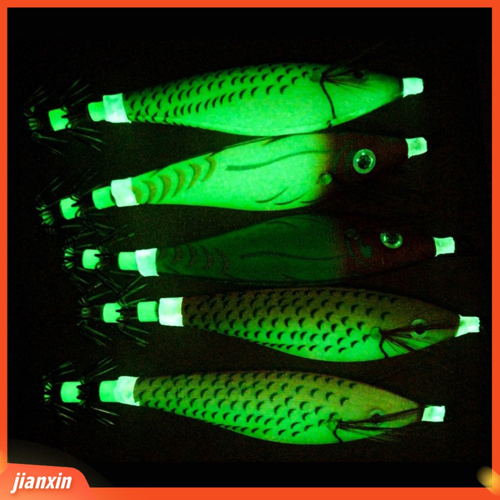 (In Stock) 14Pcs /Box Umpan Buatan Fleksibilitas Tinggi Kerajinan Halus Fishing Tackle Luminous Bait Squid Hook Untuk Memancing Di Laut