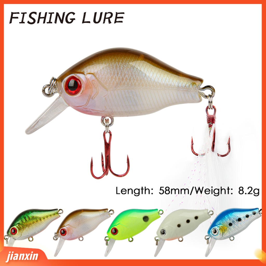 (In Stock) 5.8cm /8.2g 3D Mata Ikan Memancing Umpan Lebih Kuat Treble Hooks Plastik Menyelam Chubby Mini Buatan Umpan Angling Aksesoris