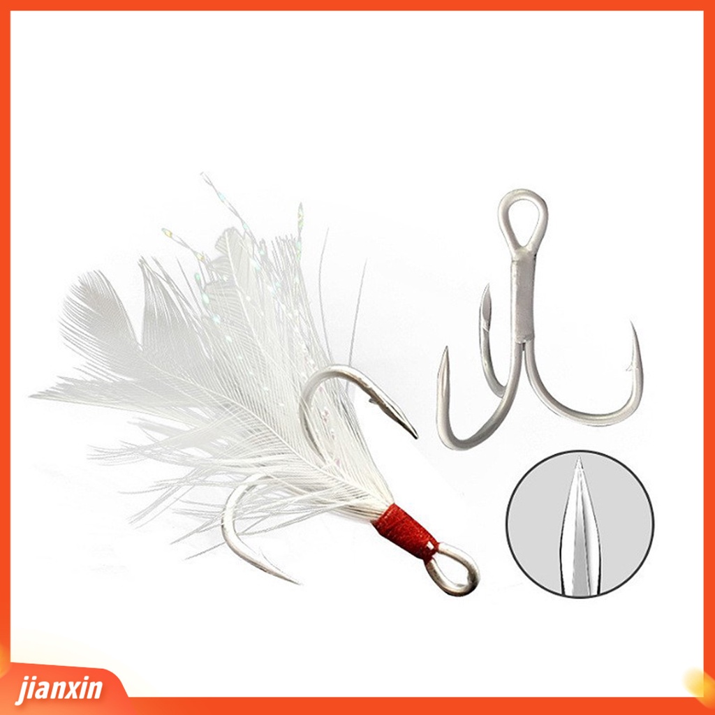 (In Stock) 4.3cm /10g Sequin Bait Treble Hook Desain Bulu Tajam Meningkatkan Tingkat Memancing Umpan Sequin Keras Pin Umpan Memancing Luar Ruangan