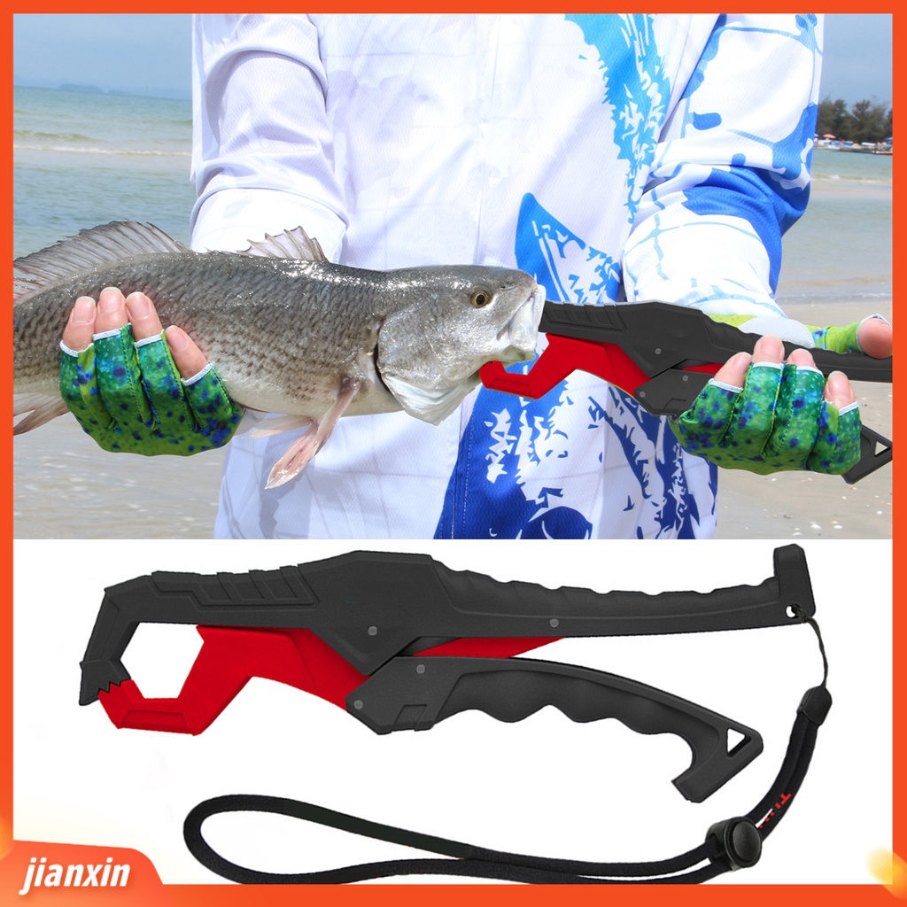 (In Stock) Fish Gripper with Lanyard Ergonomic Handle Tahan Air Serat Kaca Tang Mulut Keeper Alat Pancing Bibir Ikan Grabber Grip Alat Keep Holder Perlengkapan Memancing