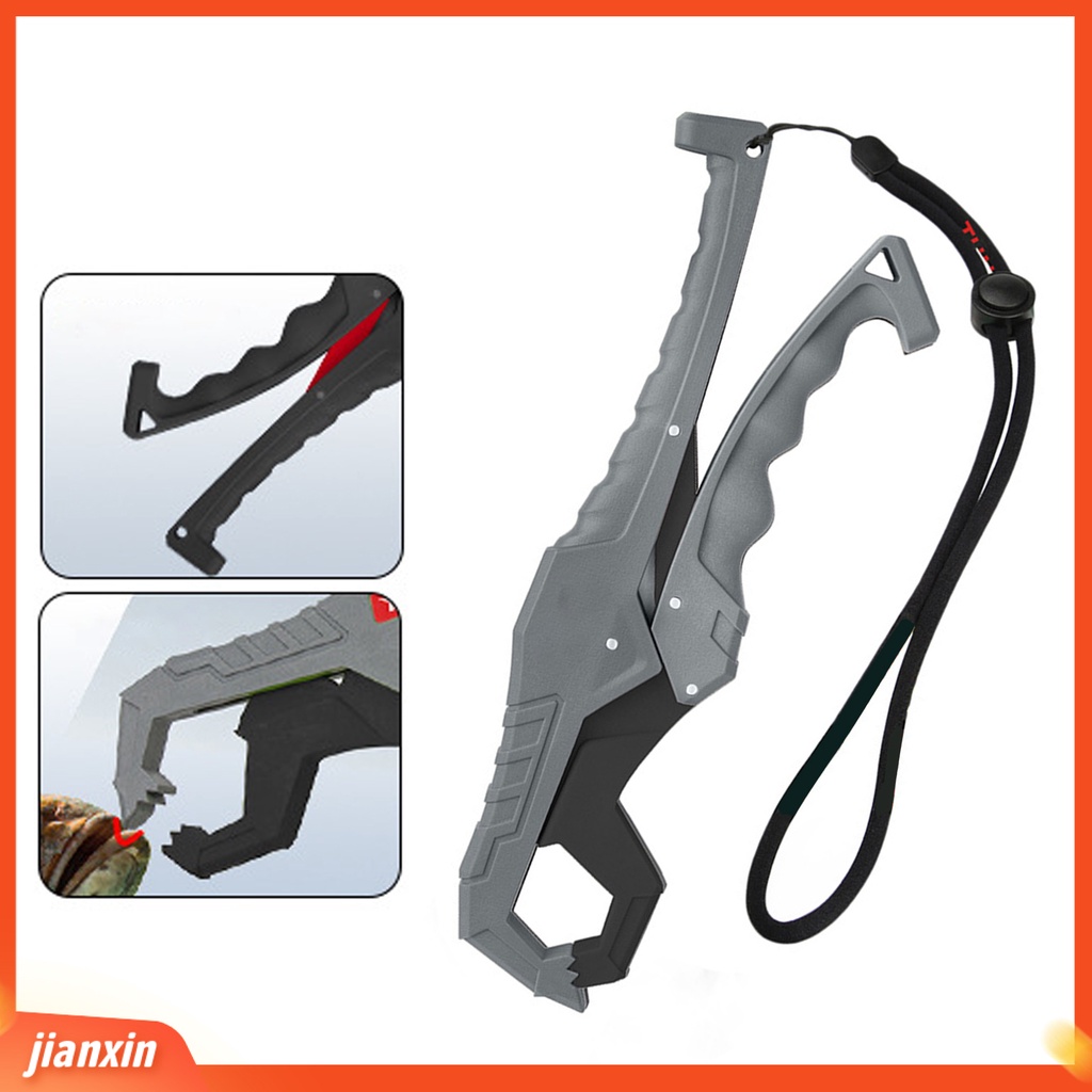 (In Stock) Fish Gripper with Lanyard Ergonomic Handle Tahan Air Serat Kaca Tang Mulut Keeper Alat Pancing Bibir Ikan Grabber Grip Alat Keep Holder Perlengkapan Memancing