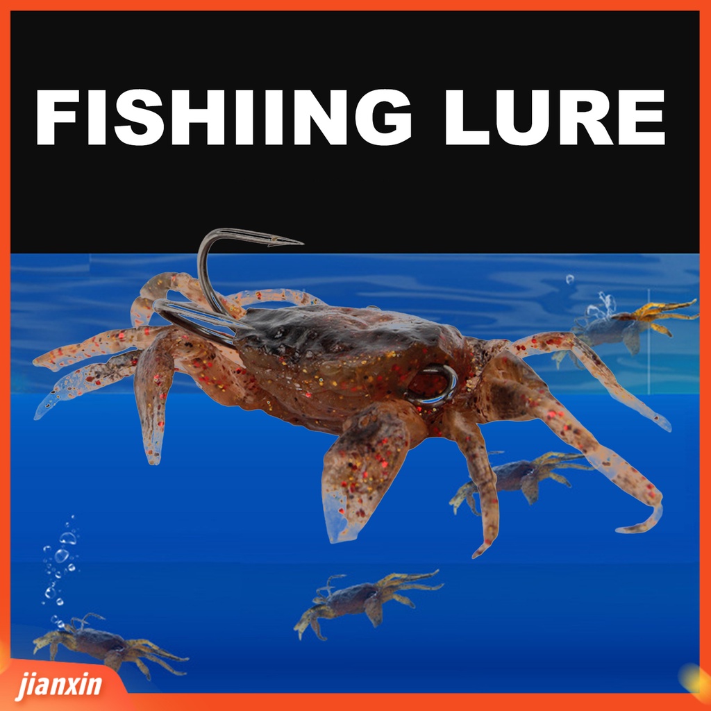 (In Stock) 34.5g Pemikat Kepiting Penampilan 3D Lembut Dengan Kait Buatan Simulasi Kepiting Umpan Tajam Alat Untuk Outdoor