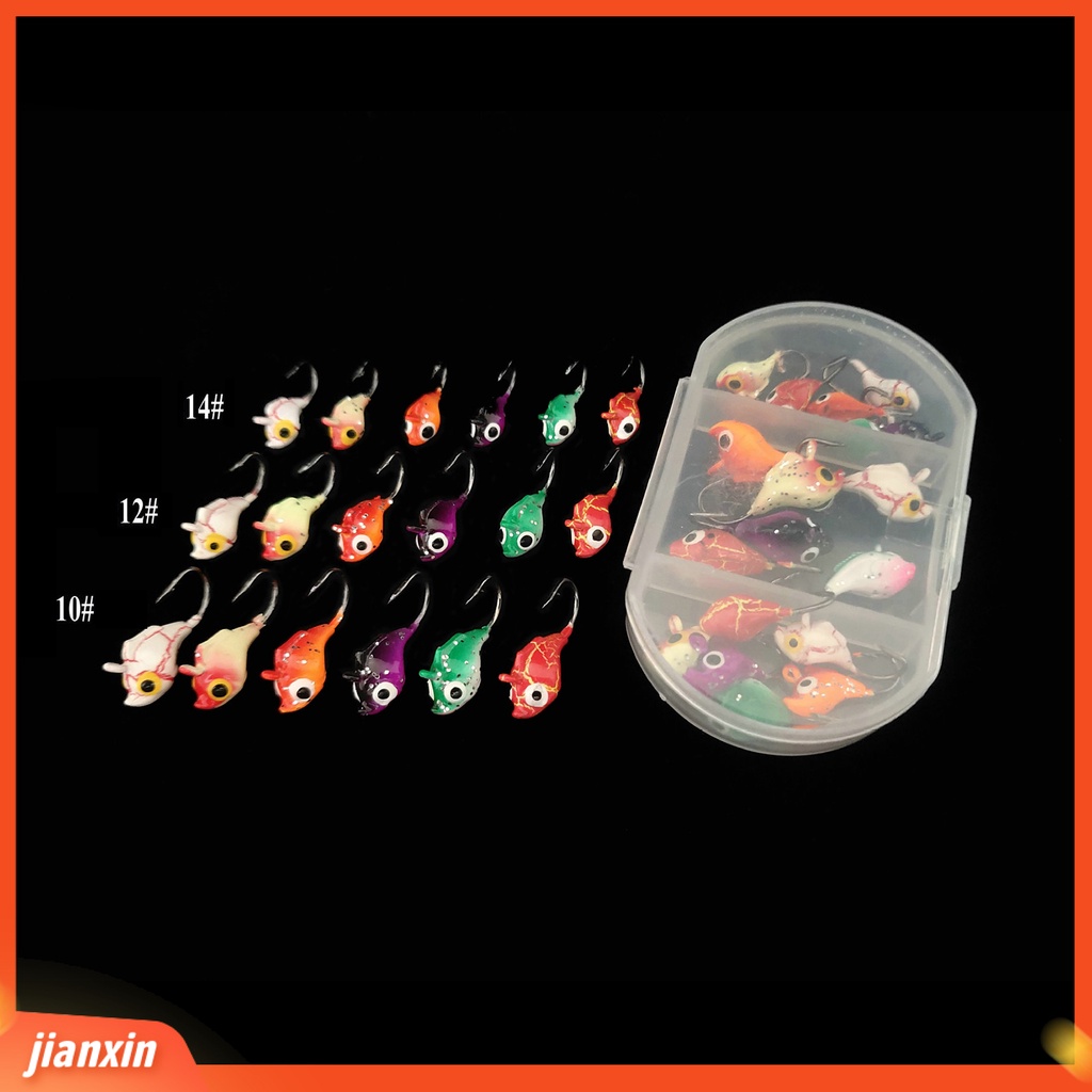 (In Stock) 18Pcs/Set Es Umpan Pancing Berbentuk Lumba Kait Tajam Warna-Warni Buatan Umpan Jig Kepala Aksesori Kait Kecil Untuk Outdoor