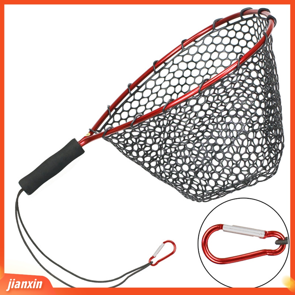 (In Stock) Jaring Pendaratan Pancing Fleksibel Kuat Kapasitas Mini Floating Mesh Landing Dip Net Alat Pancing Untuk Outdoor