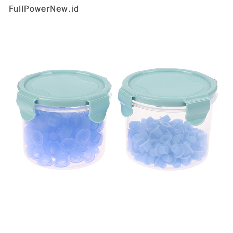 Power 100Pcs Tattoo Ink Cup S/L Gelas Silikon Pot Pigmen Kosmetik ID