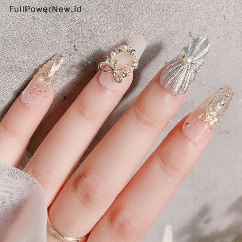 Power 3D Berlian Imitasi Kristal Nail Art Garland Mutiara Menjuntai Ch Natal Dekorasi Kuku ID