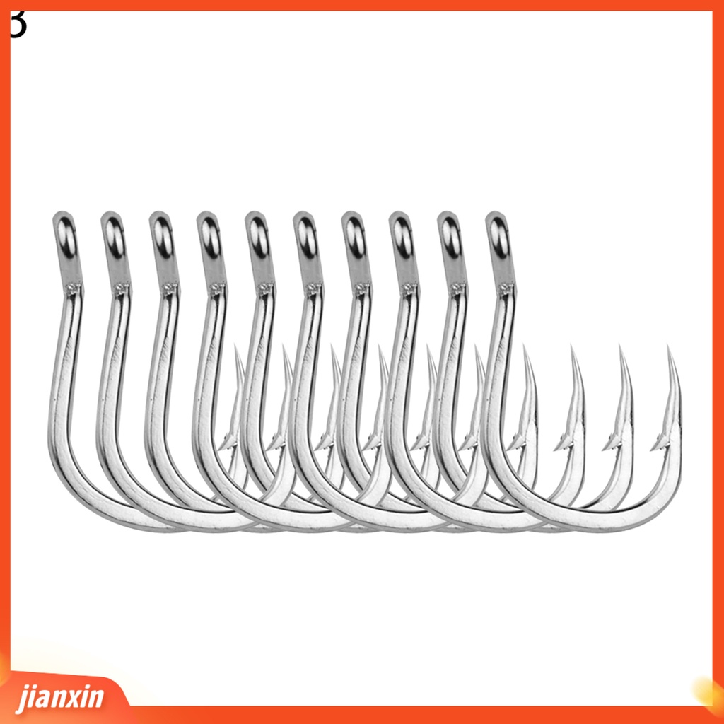 (In Stock) 5/10Pcs Stainless Steel Fish Hook Jig Besar Memancing Umpan Holder Tackle Tool