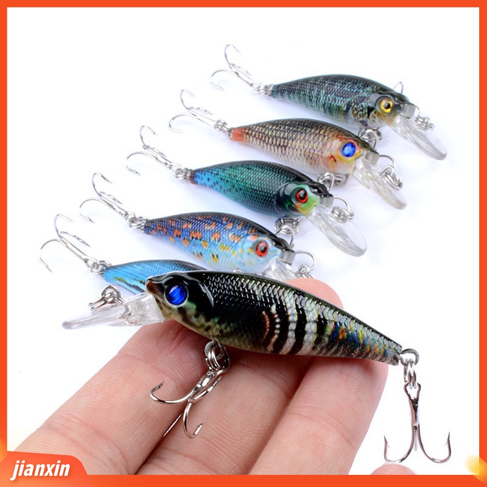 (In Stock) Colorful 3D Mata Bionic Ikan Memancing Umpan Keras Mengambang Popper Hooks Alat Umpan