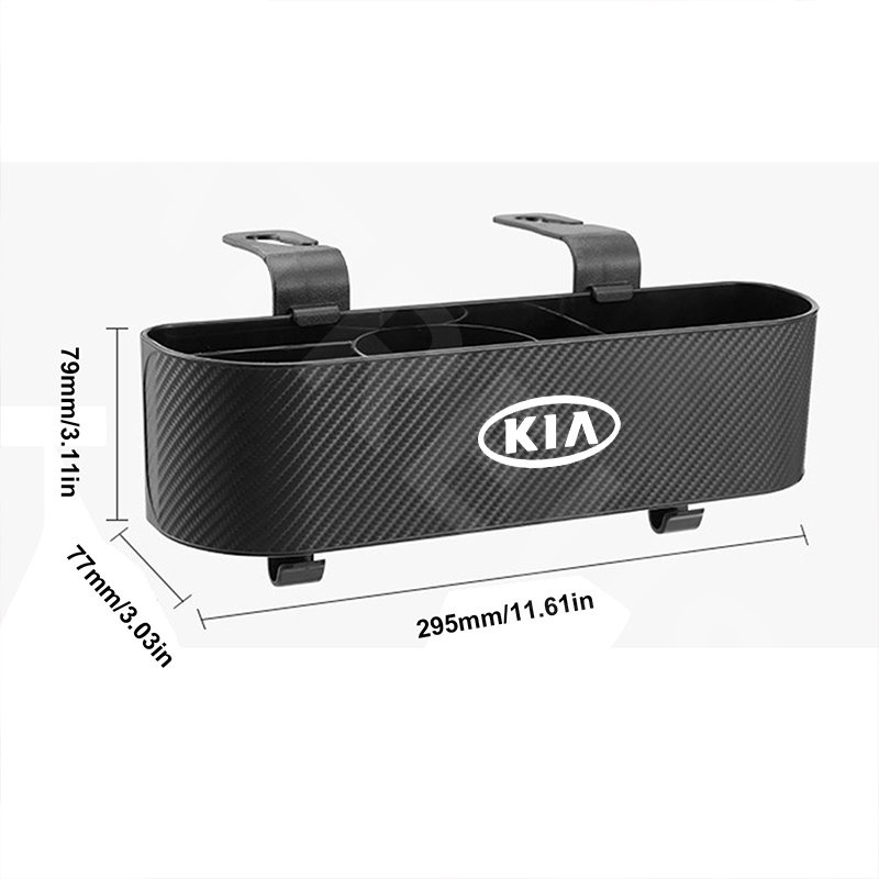 KIA Car Back Seat Organizer Mobil Seat Back Hook Kotak Penyimpanan Cup Holder Tekstur Serat Karbon Untuk KIA Sonet Sportage Sorento Rio Picanto Seltos Carens Grand Carnival Sedona