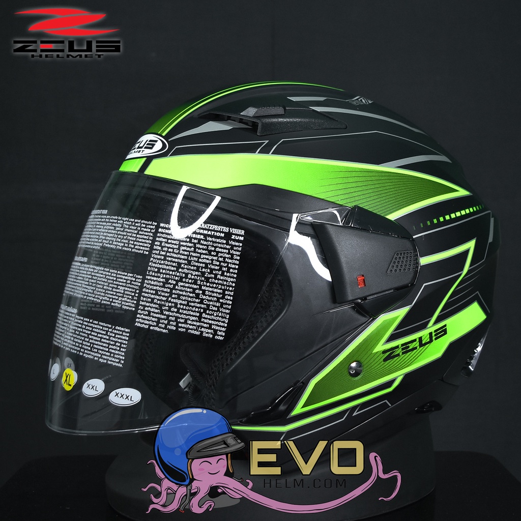 HELM ZEUS ZS-611 MATT BLK - TT18 YELLOW