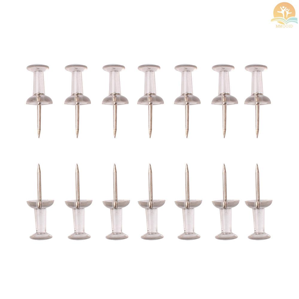 In Stock 50pcs Push Pin Kepala Plastik Transparan Dengan Titik Logam Thumb Tacks Marking Pin Wall Tacks Map Pin Untuk Papan Buletin Papan Gabus Perlengkapan Rumah Kantor Sekolah