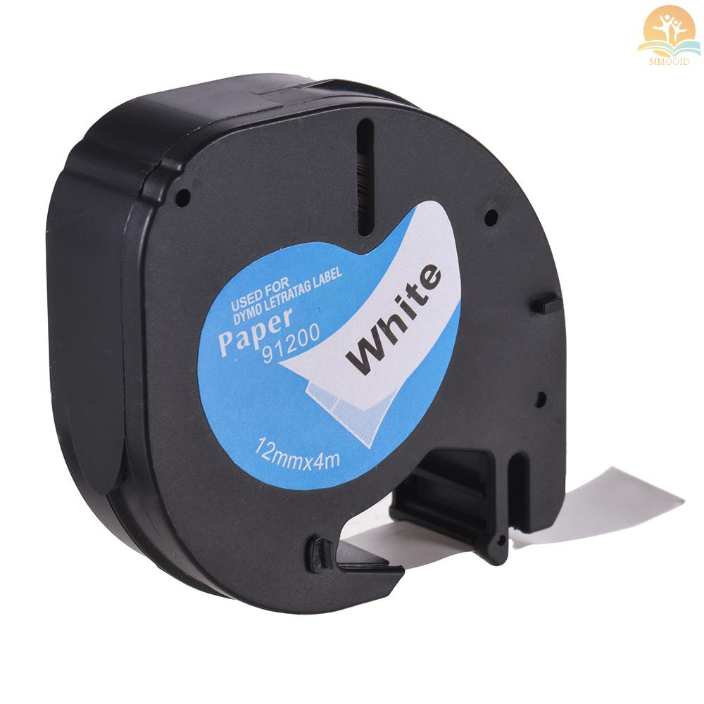 In Stock Labeling Label Tape 91200perekat Isi Ulang Print Hitam Di Kertas Putih1/2Inch * 13kaki 12mm * 4m Untuk Pembuat Label DYMO LT-100H, 1rol