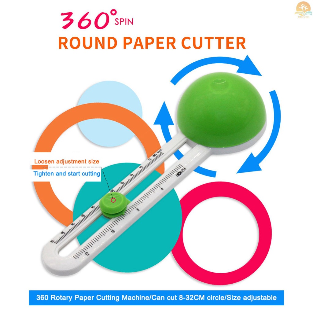 In Stock Circular Paper Cutter Rotary Circle Cutter Manual Round Alat Pemotong Kertas Trimmer Scrapbooking Tool Dengan Kepala Pemotong Pengganti Untuk DIY Kertas Kartu Perlengkapan Kerajinan