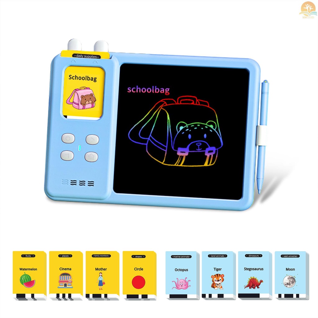 In Stock Talking Flash Cards Writing  2 in 1 Educational Child LCD Drawing Board Autism Sensory Speech Therapy Toddler Talking Flash Cards Drawing  for Kids with 224 Si