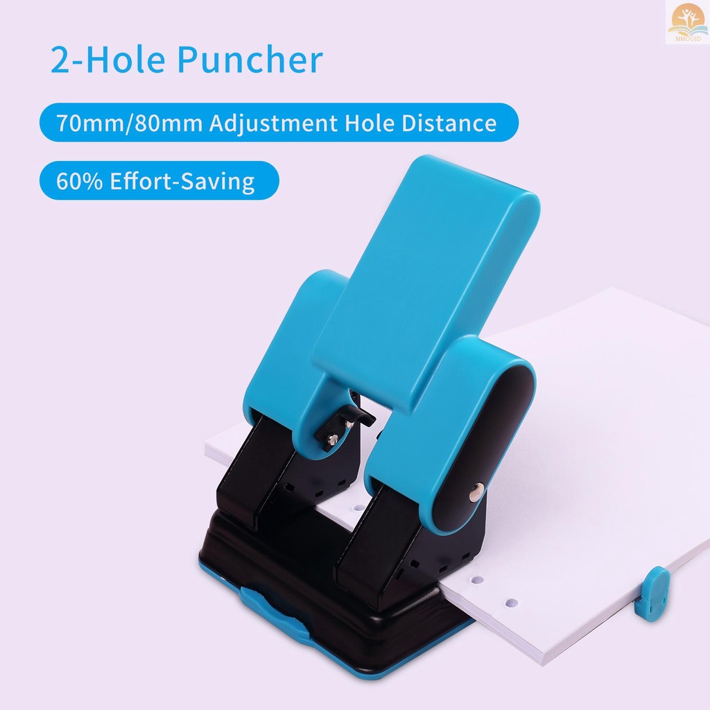 In Stock KW-triO 2-Hole Paper Punch Handheld Metal Hole Puncher Jarak Lubang Adjustable 70mm /80mm 70lembar Kapasitas 6mm Untuk A4/ A3/A5/ A6/B4/B5/B6/B7 Notebook Scrapboo