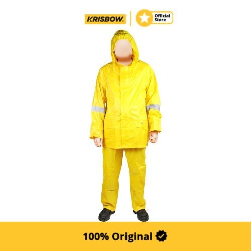 Krisbow Rainsuit Jas Hujan Pvc Ukuran M - Kuning