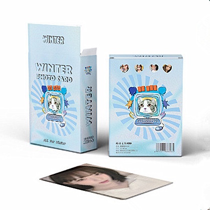 50pcs /box WINTER AESPA Photocards Album Kartu Laser Lomo Koleksi Kpop Solo